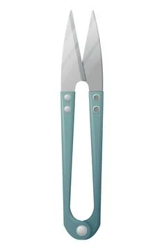 Thread trimming tool on a white background. Sewing scissors. Tool of a seam.. Stock Illustration