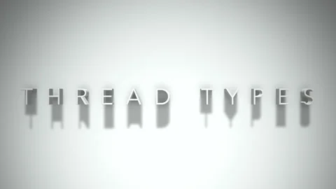 Thread types 3D title animation white text on a white background Stock Footage 299378251