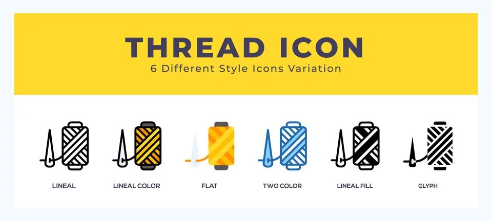 Thread vector icons designed. icon symbol set. Illustrazione stock