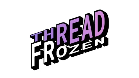 THREAD vs FROZEN, 3D Text Animation in Isometric View with Opposite Word Motion Stock Footage 314264125