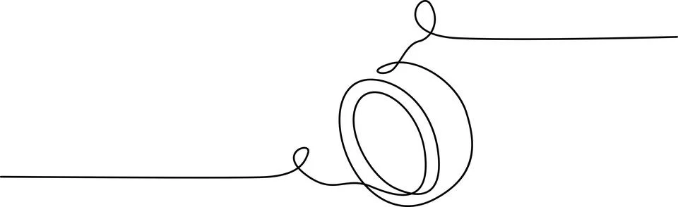 Thread wrapped around a spool with loose ends Vector 库存插图