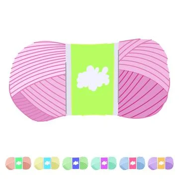 Thread yarn wool vector cartoon graphic Stock Illustration