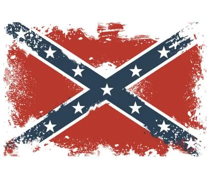 Threadbare flags of the Confederate States of America Stock Illustration