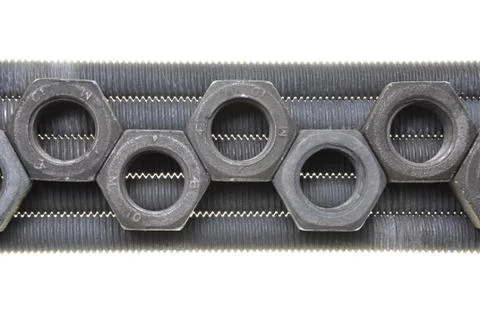 Threaded bolts and nuts Stock Photos