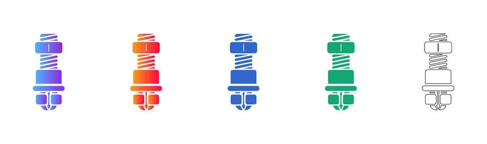 Threaded Fastener Bolt Vector Icon Set Stock Illustration