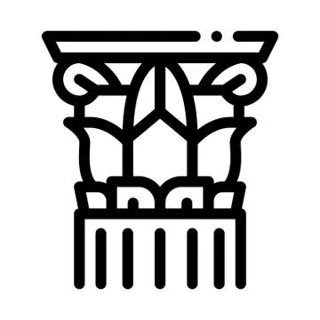 Threaded greek column icon vector outline illustration Illustrazione stock