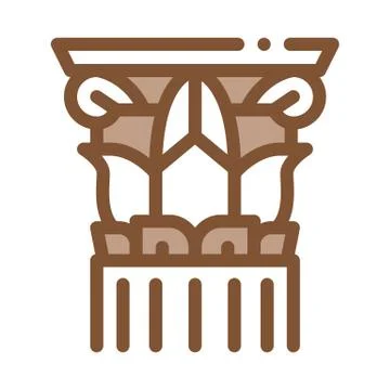 Threaded greek column icon vector outline illustration Stock Illustration
