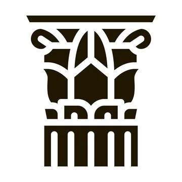 Threaded greek column icon Vector Glyph Illustration Stock Illustration