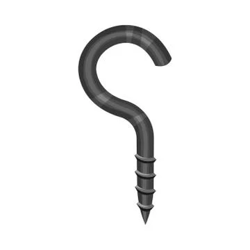 Threaded Hook. Vector illustration on a white background. Illustrazione stock