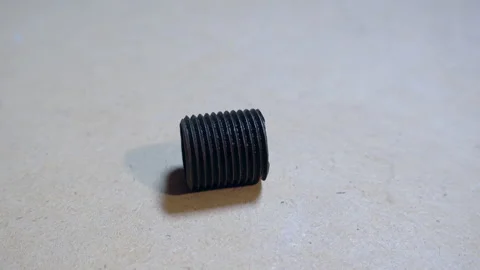Threaded iron pipe before electrolytic reduction. Stock Footage 318604111