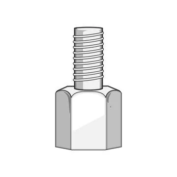 Threaded rod connecting to a coupler nut Stock Illustration