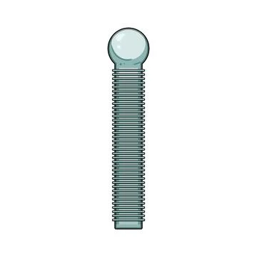 Threaded rod connecting metal hardware element Stock Illustration