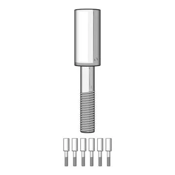 Threaded rod connecting metal hardware part Stock Illustration