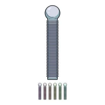Threaded rod connecting metal hardware element Stock Illustration