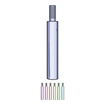 Threaded rod connecting metal hardware element Stock Illustration