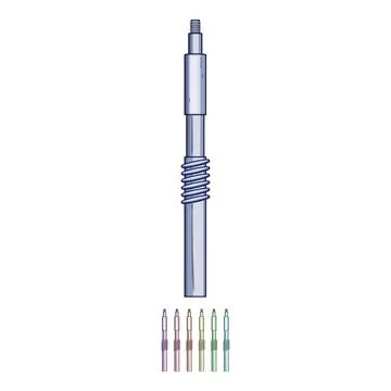 Threaded rod with spring mechanism engineering concept Stock Illustration