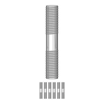 Threaded rod stud bolt metal fastener Stock Illustration