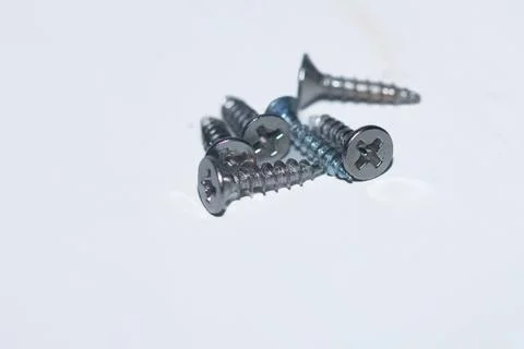Threaded screws on white background Stock Photos