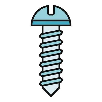 Threaded slotted head screw fastener tool icon Stock-Illustration