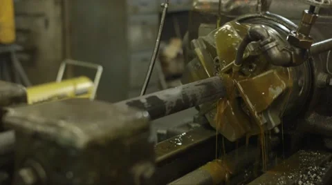 Threader Machine Threading 3" Rod Bolt Stock Footage 40937090