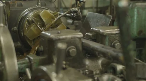 Threader Machine Threading 3" Steel Rod Stock Footage 40937056