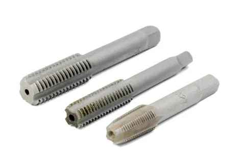 Threading bits over white Stock Photos