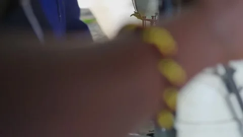 Threading a Manual Sewing Machine Stock Footage 346502670