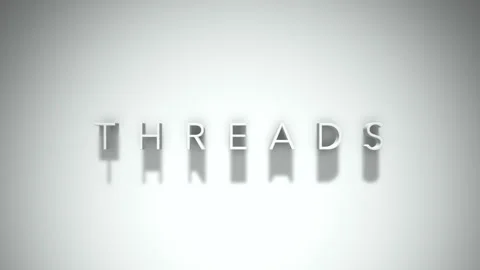 Threads 3D title animation with shadows on a white background Stock Footage 296495990