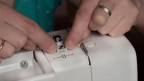 Threads accessories for needlework on a sewing machine Stock Photos