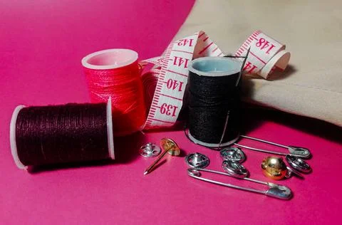 Threads and needles Stock Photos