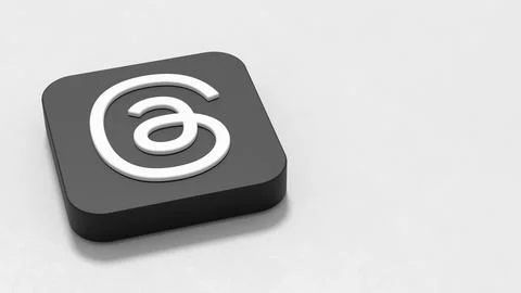 Threads App Icon on Gray Background with Copy Space Stock Illustration