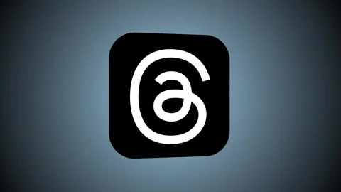 Threads app logo  Threads the new application by Meta Platforms is Twitter compe Stock Footage 245491465