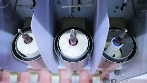 Threads are taken from spools Stock Footage 165041647