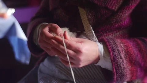 Threads Arrive in Machine Tool, Reeled up on Coil Stock Footage 74512590