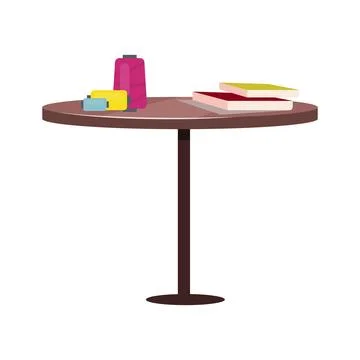 Threads coils and catalogues on table semi flat color vector object Illustrazione stock