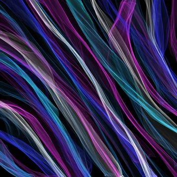 Threads. Colorful thin threads on a black background. Stock Illustration