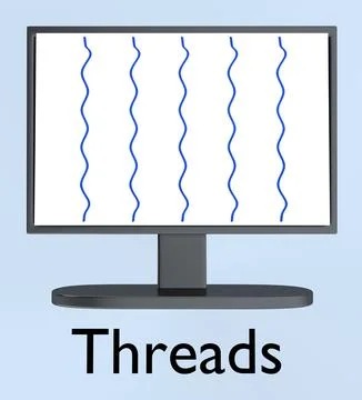 Threads - computing technology concept Illustrazione stock