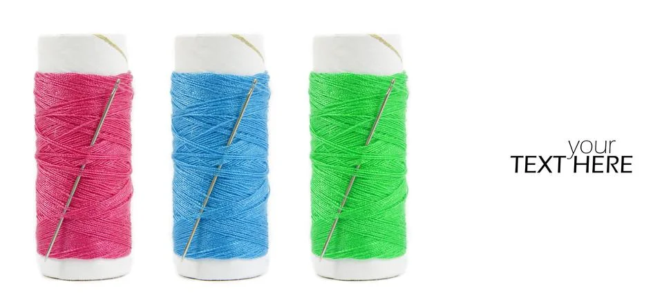 Threads with the copy space Stock Photos