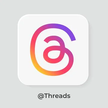 Threads icon with modern white color, modern Threads icon, Twitter alternat.. Stock Illustration