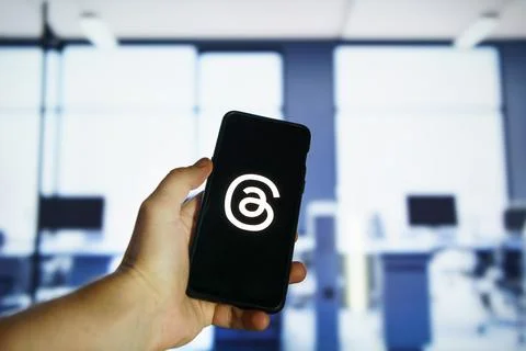 Threads an instagram application on smartphone Stock Photos