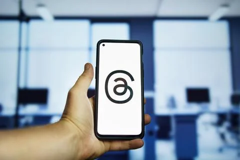 Threads an instagram application on smartphone Stock Photos