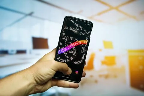 Threads an instagram application on smartphone Stock Photos