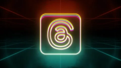 Threads logo animation retro background Stock Footage 247586371