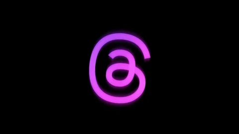 Threads logo animation on a simple black background. Stock Footage 313520477