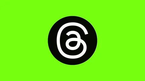 Threads logo blink floating animated motion graphics green screen background Stock Footage 295789751