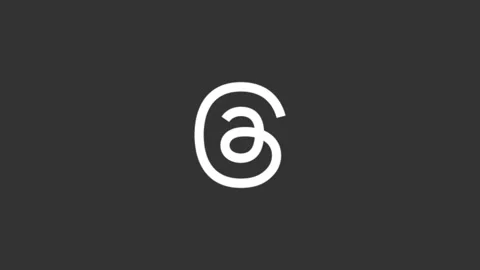 Threads logo picture on a white background, the appearance of a running stripe Stock Footage 245486193