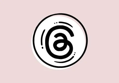 Threads logo, Threads icon Follow us speech bubble. Message bubbles Stock Illustration