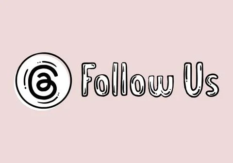 Threads logo, Threads icon Follow us speech bubble. Message bubbles Stock Illustration