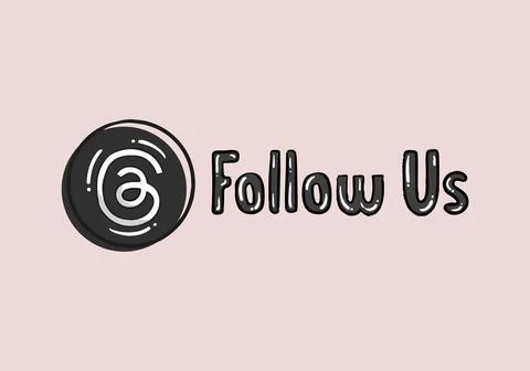 Threads logo, Threads icon Follow us speech bubble. Message bubbles Stock Illustration
