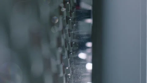 The threads in the loom raise dust during the working process. Stock Footage 263464866
